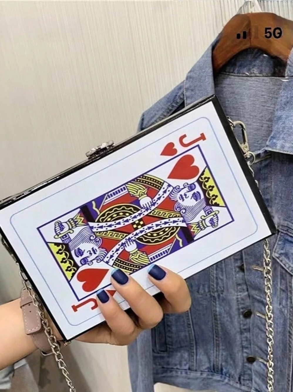 Playing Card Shoulder Bag in White & Blue Brand new in packaging